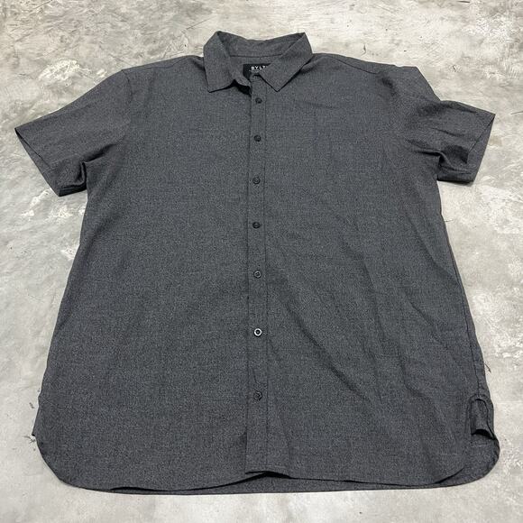 BYLT Shirt Mens 2XL Gray Vista Short Sleeve Button Down Lightweight Preppy - Picture 1 of 7